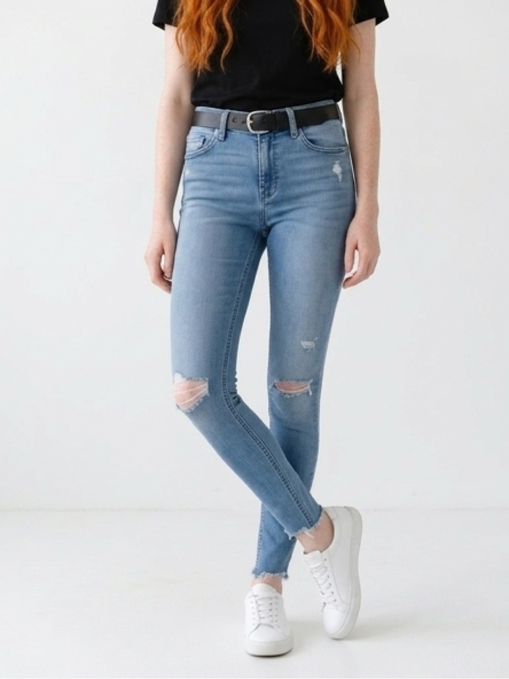 7 FOR ALL MANKIND Distressed Skinny Jeans -